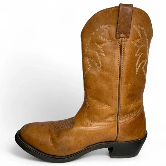 Durango Carmel Brown Leather Biker Western Cowboy Biker Boots Men's 9.5 D - Picture 5 of 14